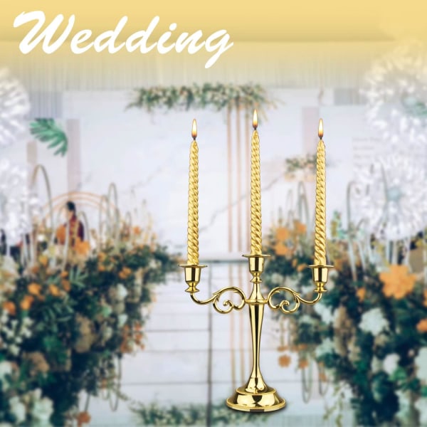 3-armad metallkandelaber – Ljusstaks hållare för formella evenemang, bröllop