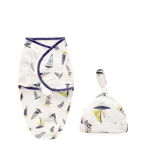 Baby + hue, Cocoon Wrap bomuldssvøb Sailing boat S