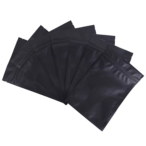 100st mattsvarta värmeförseglade påsar Återförslutningsbara Zip Lock Packa M M