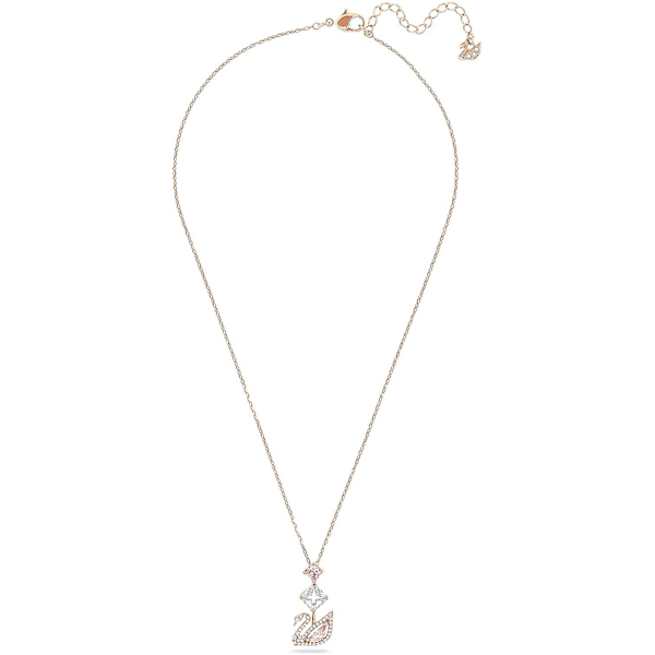 Rosa Diamant Svan Halsband med Swarovski Elements Kristall Svanhänge