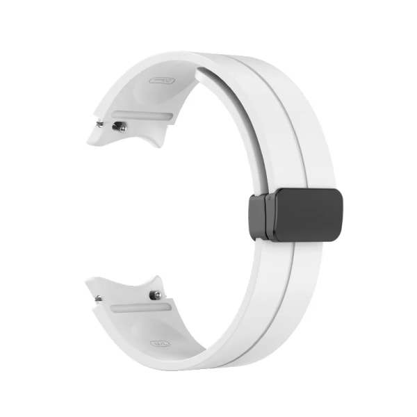 No Gap Silikonrem För Samsung Galaxy Watch 5/4 40mm 44mm 5 Pro 45mm Original Magnetiskt armbandsband För Watch 4 Klassiskt bälte white