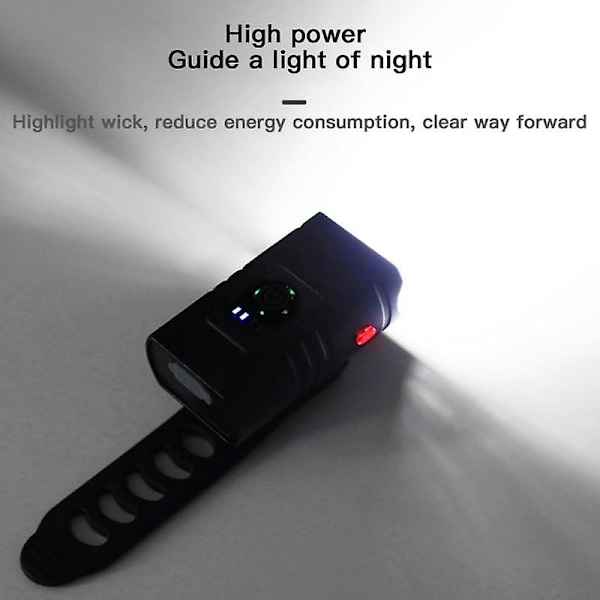 T6 Pyörävalaisin Etu 1000 Lumen Pyörävalo Tehokas Taskulamppu Pyöräilyvalaisin Heijastin USB