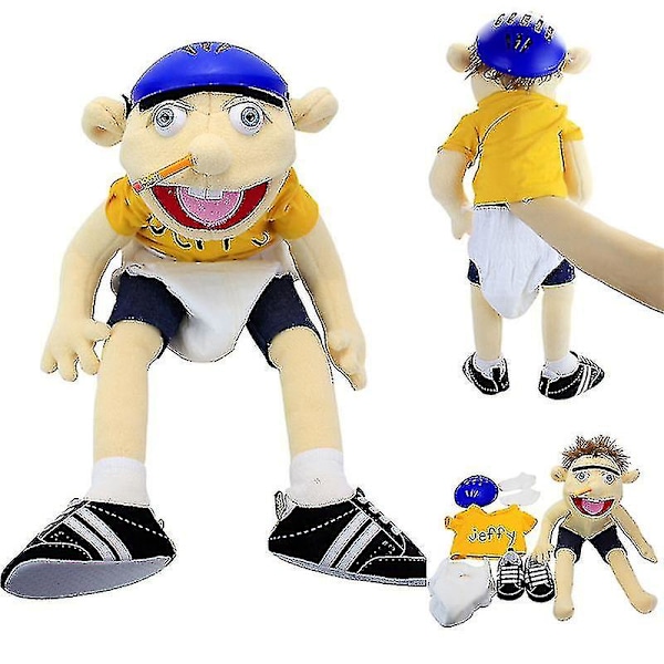 2023 Jeffy Handdocka Cartoon Plysch Leksak Fylld Docka Mjuk Figur Sov Kudde Pedagogisk Leksak Lekhus Barn Barn Baby Present[hsf][HK]