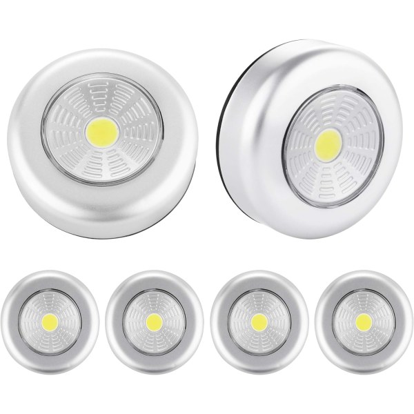 LED Spot Cabinet Lights, 6pcs Self-adhesive Night Lights