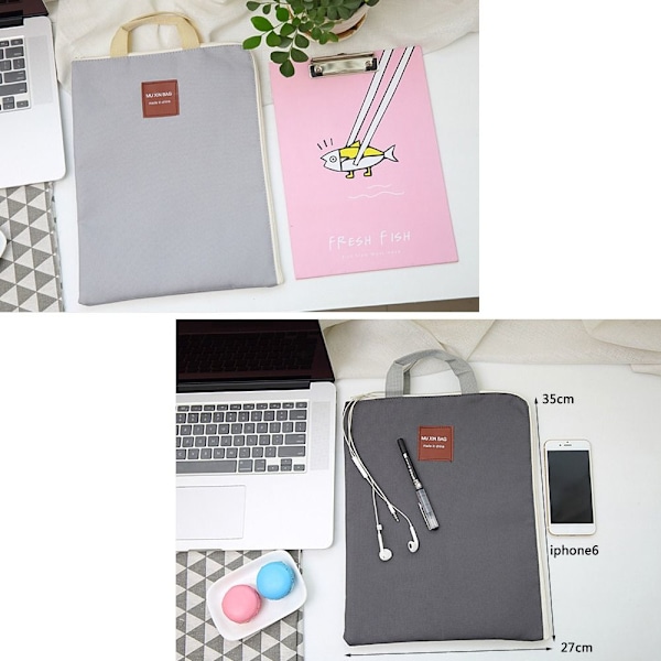 Laptop-håndtaske Kontorstaske LYSGRÅ Light Grey