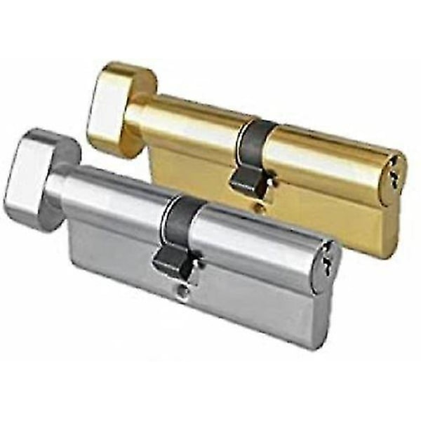 Euro Cylinder Fat Dörrlås Upvc Pvc Trädörr Thumb Turn Silver/sn silver 80mm  2PCS