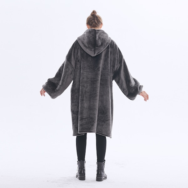 Oversized Sherpa Hoodie, Bærbar Hoodie Sweatshirt Tæppe