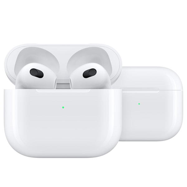 AirPods TWS Bluetooth-høretelefoner med Lightning-etui, trådløs opladning understøttes.