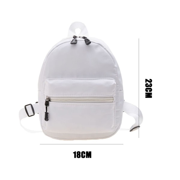 Mini Ryggsäck för Kvinnor Nylon Liten Skolväska Casual Ryggsäck white