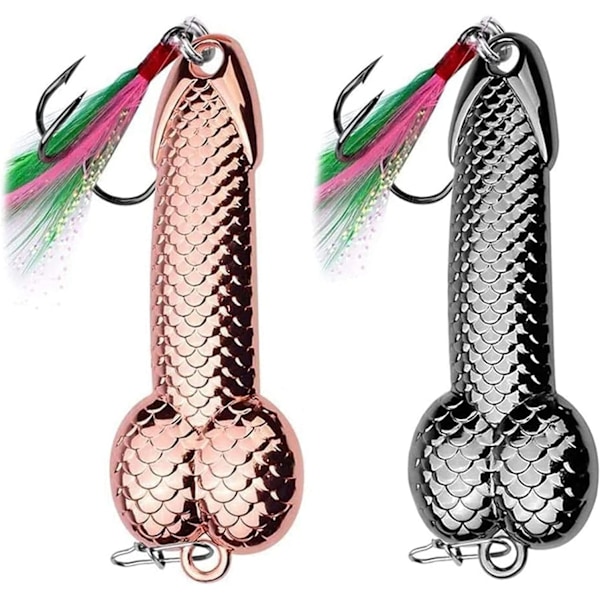 2st Rose Gold Silver Metall Fishhooks Spinner Spoon Bait Fish Spr