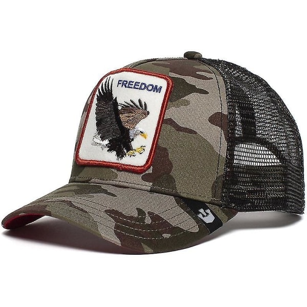 Utfalssalg Dyr Baseball Cap Solbeskyttelse Mesh Brodert Trucker Hat Eagle Camouflage