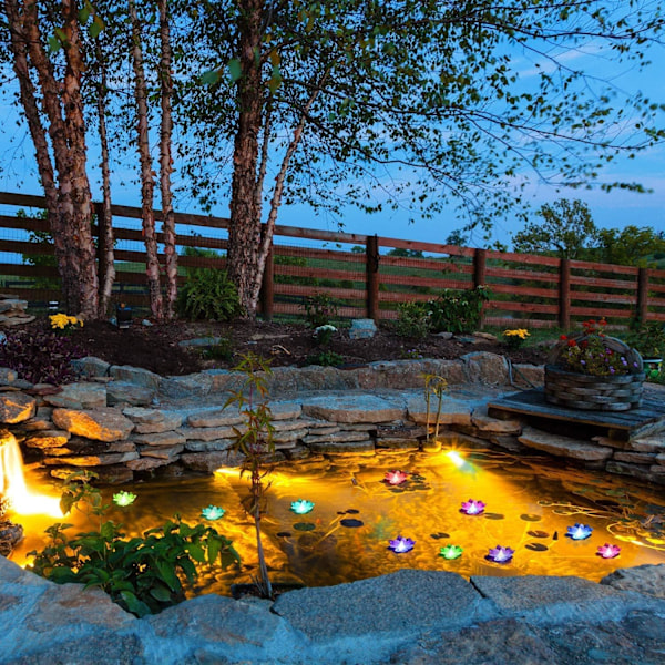 Flytande poollampor, LED-lotusblomlampor, Batte