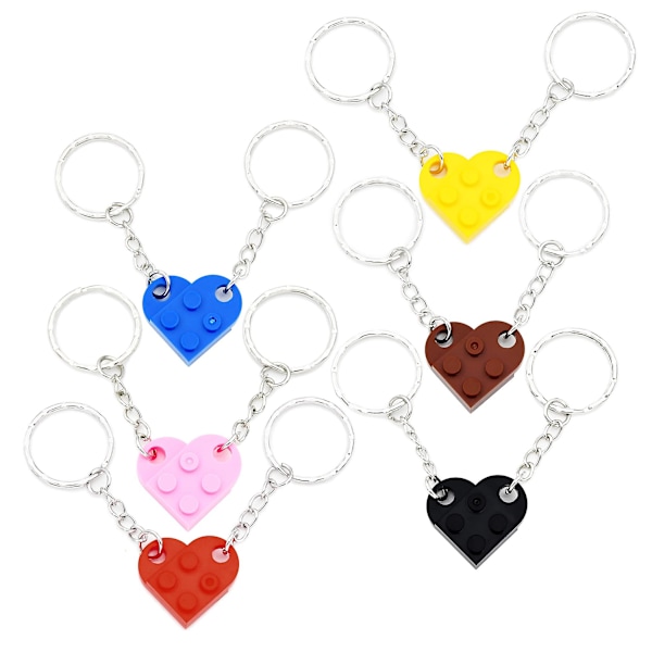 Vänskapspresenter Bästa vän Nyckelring Par Nyckelring Bff Heart Nyckelring Set 6 Färg