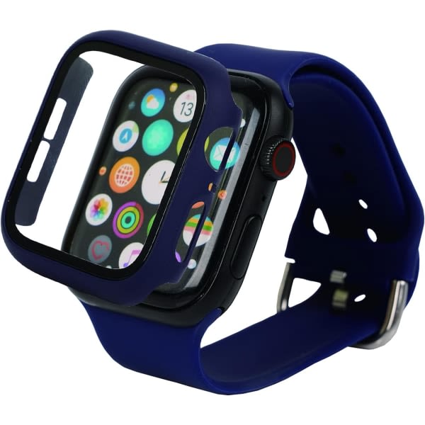 Compatible for Apple Watch Band with case built-in tempered glas