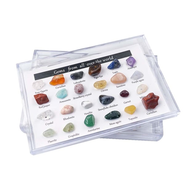 24 ST Adventskalender Mineral Rock Julnedräkningsleksaker Crystal Gem Collections Presenter till barn 1 Box