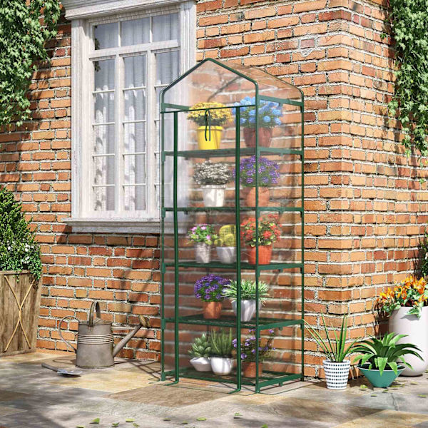 Folieväxthus med 5 hyllor, Miniväxthus, för blommor eller grönsaker 5800