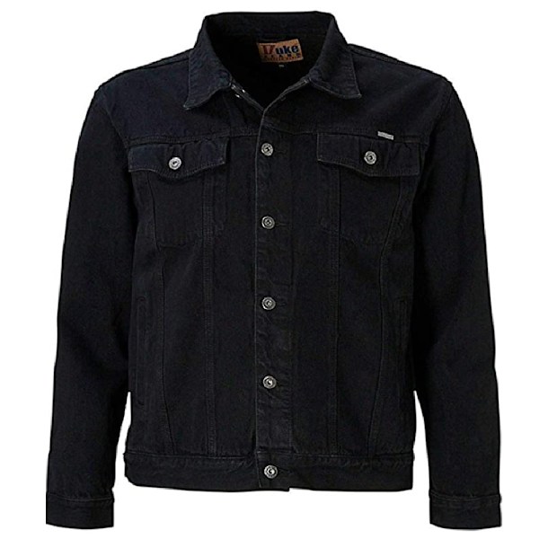 Duke Herr D555 London Trucker Denimjakke Small Sort Sort Small Black