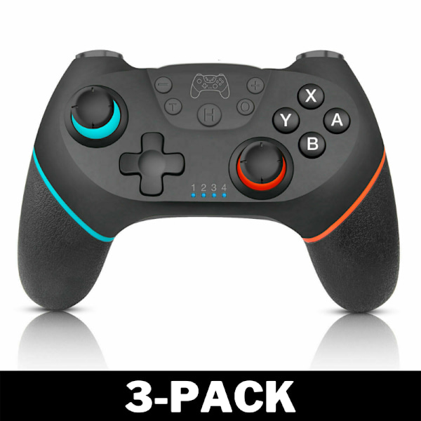Trådlös Handkontroll Nintendo Switch Kontroll Svart 3-Pack