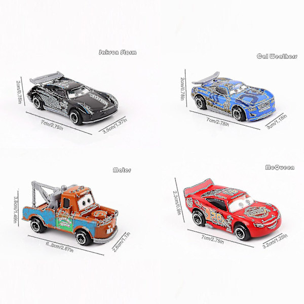 6 stk Biler 3 Lightning McQueen Jackson Storm Mack Onkel Truck Metalbilmodel Legetøj Gave