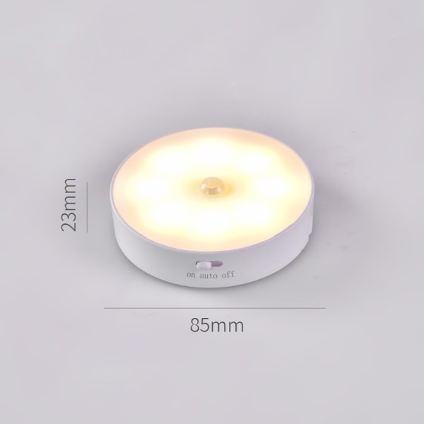 Set med 3 LED-lampor med rörelsesensor, automatisk nattlampa för vägg, varmvit