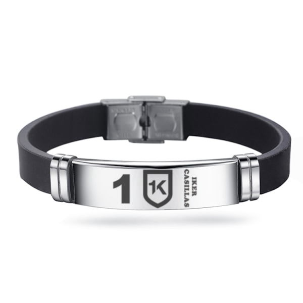 Fodboldklub Sport Silikonearmbånd Rustfrit Stål Justerbart Armbånd*2stk- Perfet-FA3- Igor Casillas Fernandez