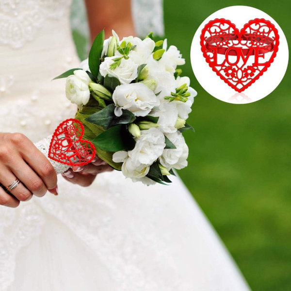 12 stk. Valentinsdag servietring udskåret hjerte servietholder