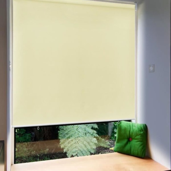 UISEBRT Vertikaalinen ulkokäyttöön tarkoitettu rullaverho, aurinkosuojarullaverho UV-suojalla (100*240 cm, beige)