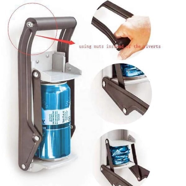 16OZ aluminiumsdåse knuser, dåse knuser heavy duty vægmonteret c