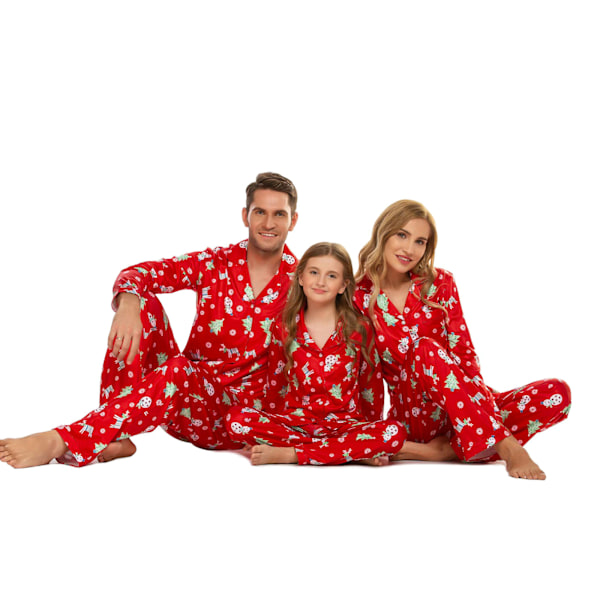 Familje julepyjamas Xmas Pyjamas matchende sett Rød-Barn Red-Child 2Y