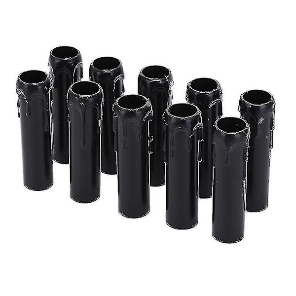 10 st Vintage Ljusdroppsskydd i Plast 30 * 100mm Rör Ljuskrona Sockelskydd Ljuskrona Vägglampa Pendel Dekoration black
