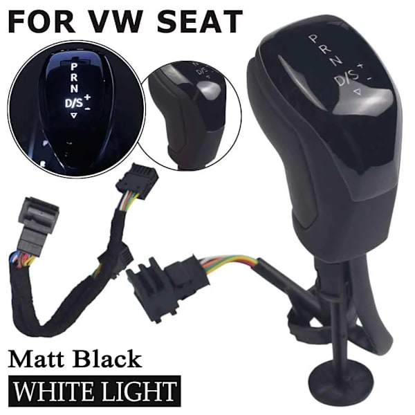 Automatisk elektronisk LED-växelspaksknopp för Volkswagen Tiguan Golf Touareg Sharan Cc Passat Scirocco för Skoda Octavia säte-Svart Matt-V Black Matt-WHITE