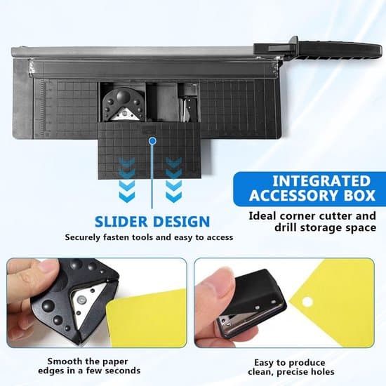 A4 Paper Cutter with Lever and Rounded Corners, Manual Cutting Device for Paper and Cardboard-FA-