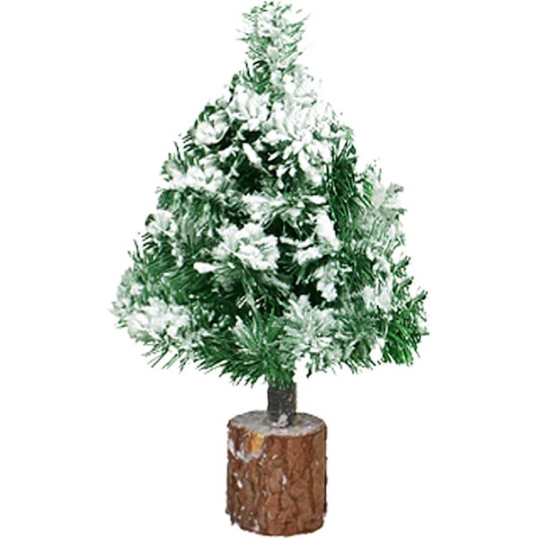 26 cm kunstig miniature juletræ med træbase