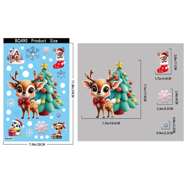 Frostat Glas Julgransprydnader Set med Snögubbe, Snöflinga & Pepparkaksgubbe-FA-