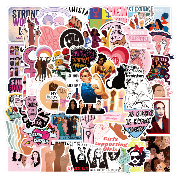 50 kpl / setti Feministiset Tarrat Girly Girl Power Tarrat