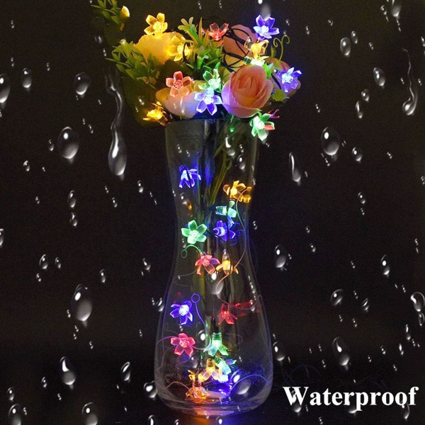 Solcells drivna ljusslingor, 8 lägen LED-blommor solcells drivna St
