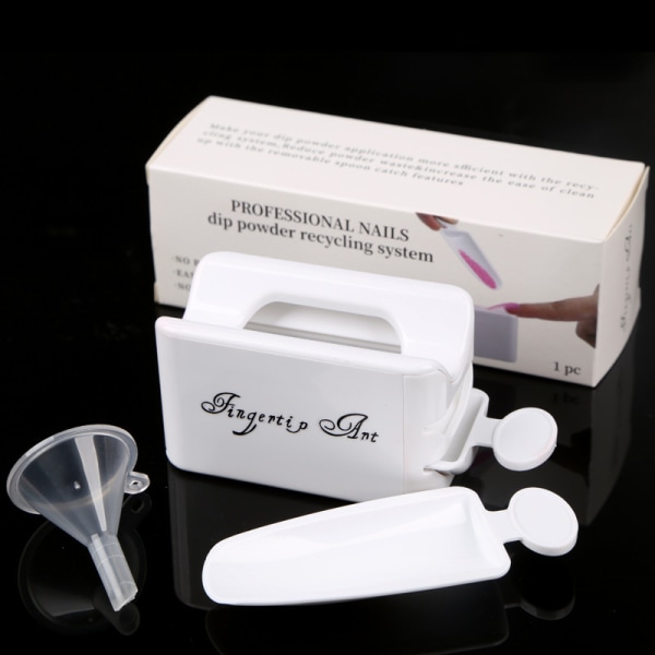 3-delad set av nagelvårdsverktyg dubbellager fransk puderlåda portabel våtpulver glitterbehållare puderåtervinningsförvaringslåda
