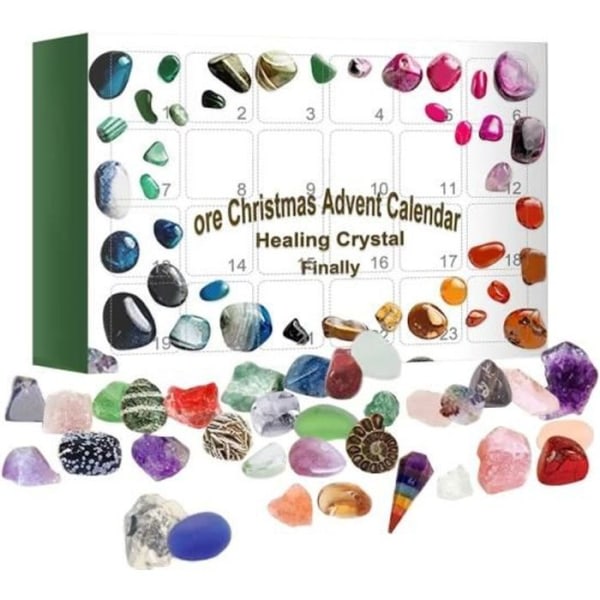 Adventskalender 2023 med 24 mineraler och stenar julklapp för barn