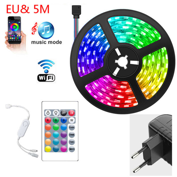 RGB LED-strimler lys Bluetooth LED-lys RGB SMD 5050 5M