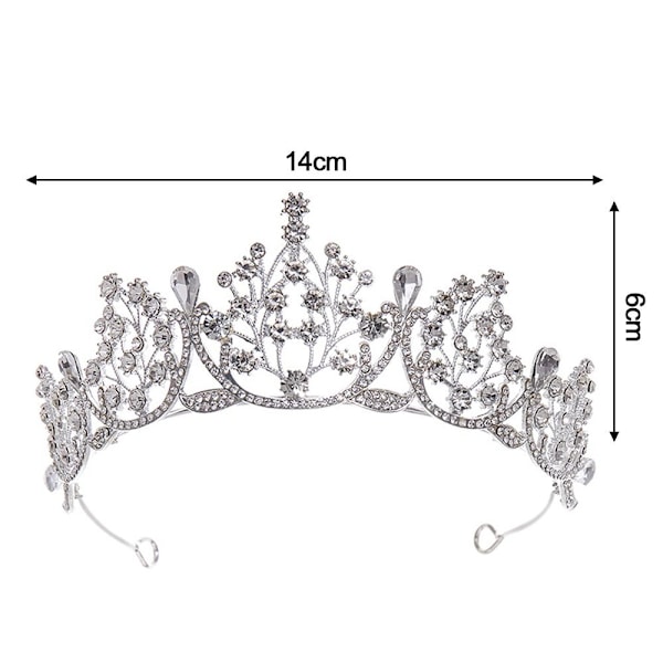 Princess Crystal Tiaras Rhinestone Hårbøjle SILVER silver