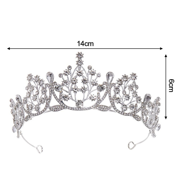 Prinsessakristalli Tiarat Rhinestone Hårbåge HOPEA silver