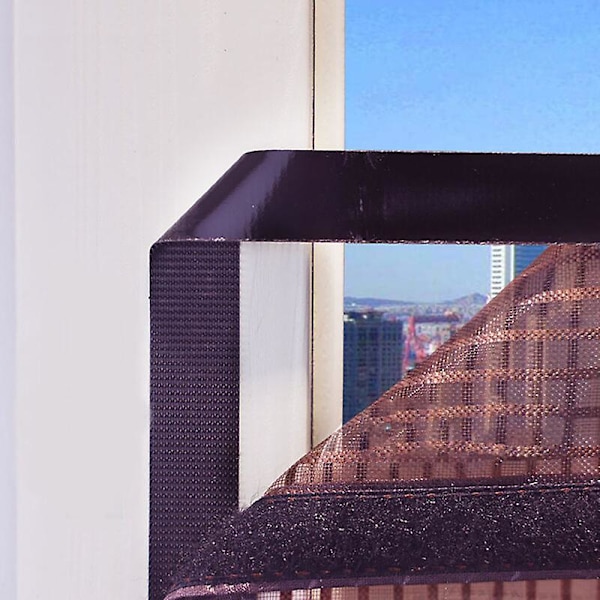 Myggnät för fönster, självinstallerat kardborreband, självhäftande myggnät för fönster, hushållsmyggnät 80*100cm (brunt, ej öppningsbart)