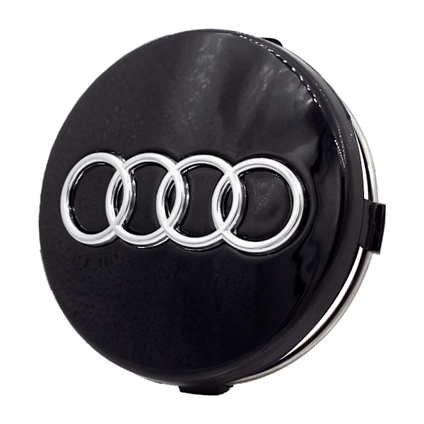 4-pakke - Audi Senterdeksler / Nav Emblem - Bil 61 Svart 60 mm