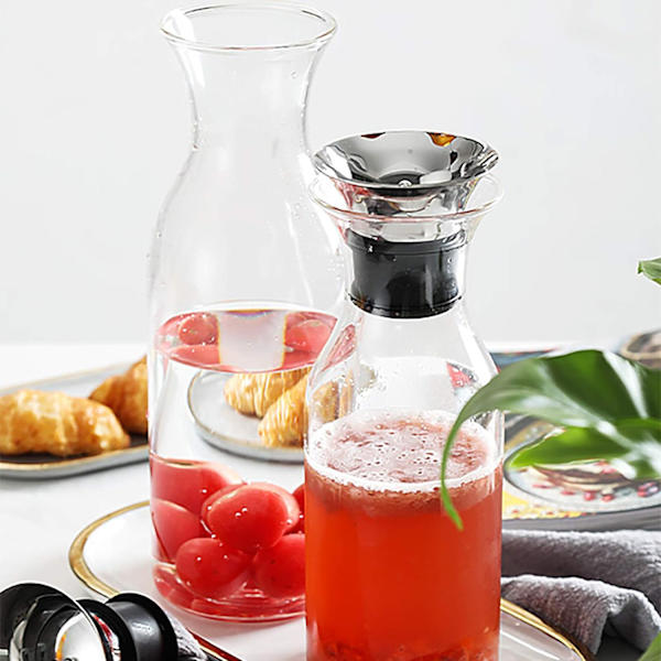 Liter Glaskedel med rustfrit stål silikone flip låg