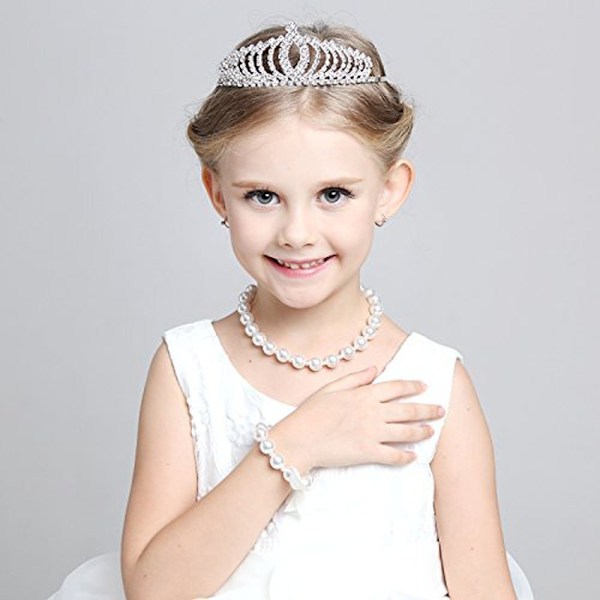 Nyhet Prinsess Tiara Sparkle Kristall Rhinestone Barnkrona