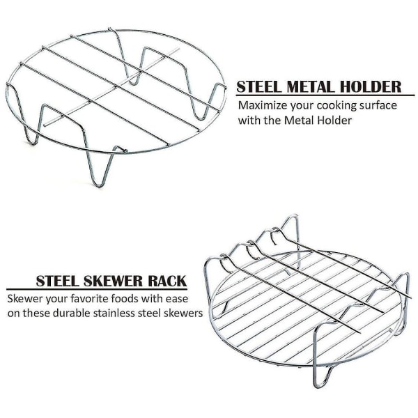 Air Fryer Tillbehörssats Passar Alla Airfryers 6/7/8 Tum 5-Delar (Storlek: 6 Tum)