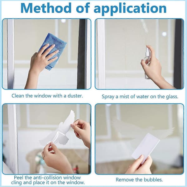 Clear Window Decals to Prevent Bird Collisions, 24-Pack-FA-