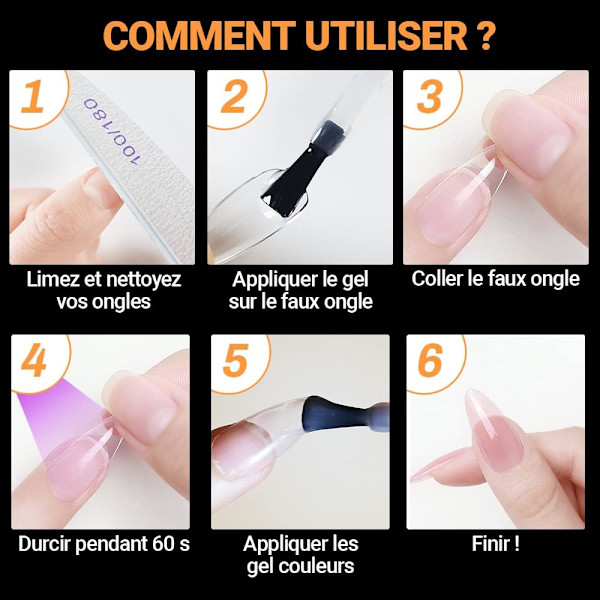 500 st Amerikanska nagelkapslar Mandel Medium Short Transparent Falska naglar Gel x Amerikanska naglar 11 olika storlekar