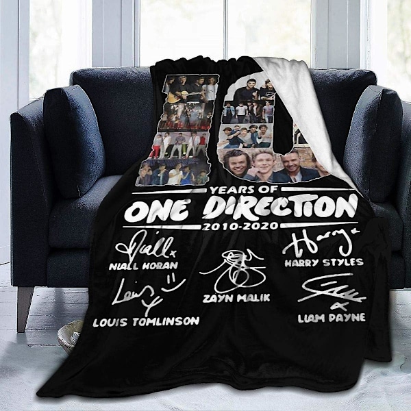 1d 10 År Med One Direction Plysstoffilt Ultrablød Mikrofleecefilt Filmfilt Sofafilt Til Seng Sofa Stue Velsammensættet Be 60x50in 150x125cm