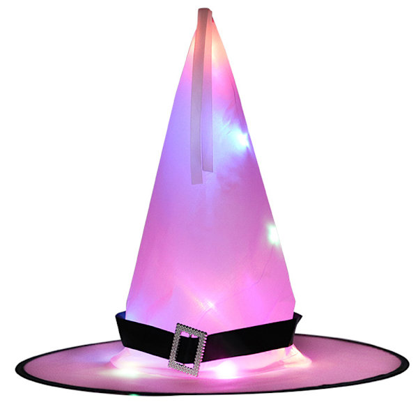 Halloween-hatt LED-lysande häxhatt Harry Potter magisk hatt Pink